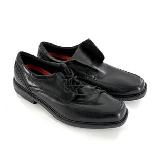 Rockport Mens Oxford Dress Shoes 11.5 Black Leather Lace Up Comfort Career Work